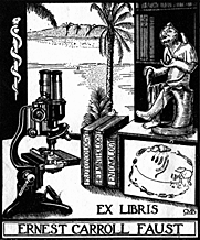 [image
of Ernest Carroll Faust's Bookplate]