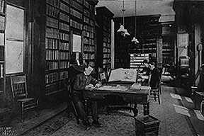 [picture of library circa 1900]