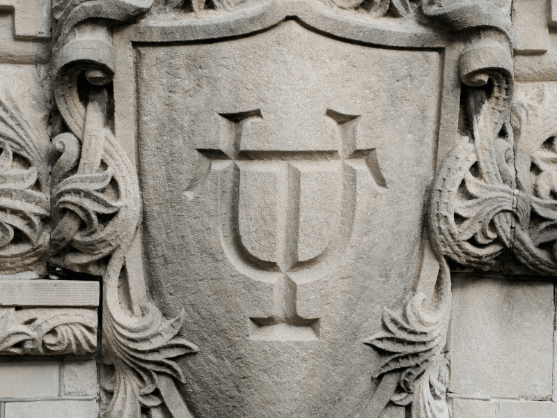Tulane shield carved in stone Tulane shield carved in stone