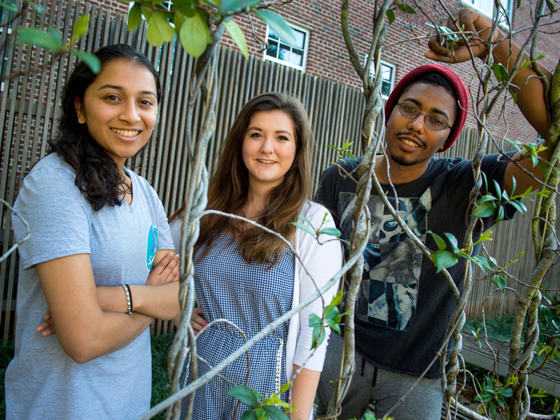 A trio of students A trio of students